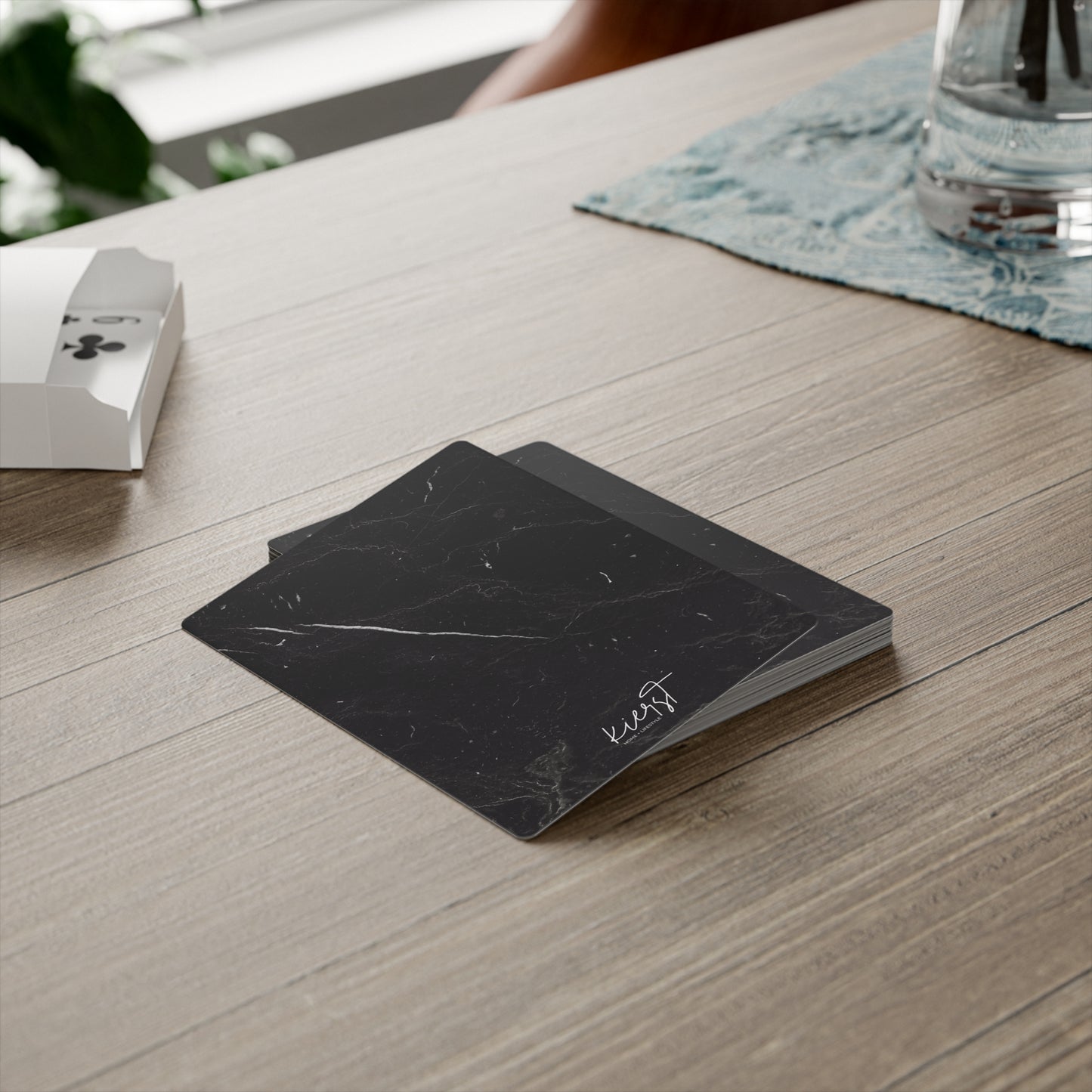Black Marble Poker Playing Cards – Luxe Monochrome Deck by kierst