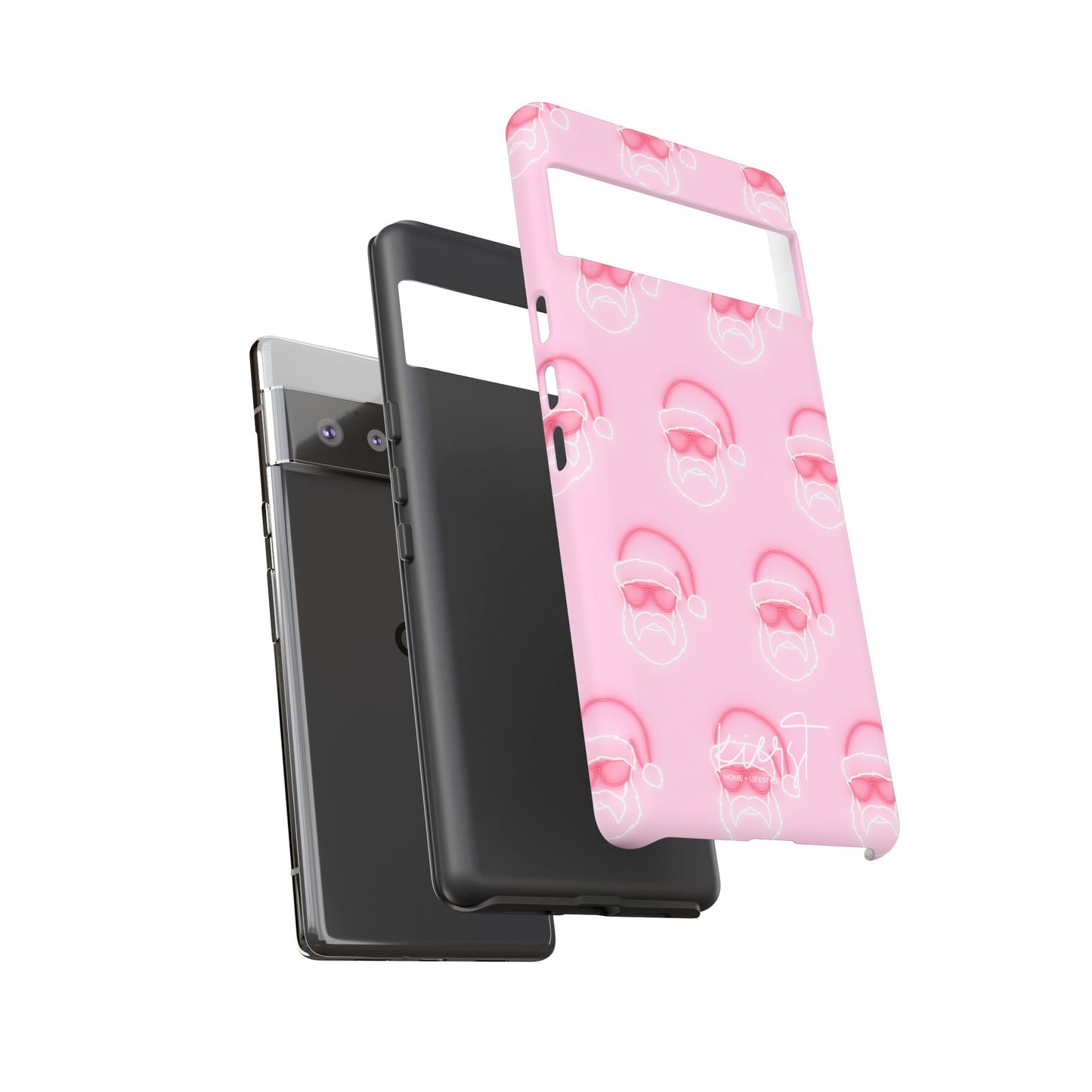 Holiday 25 Neon Sign Santa on Pink Google Pixel Phone Case