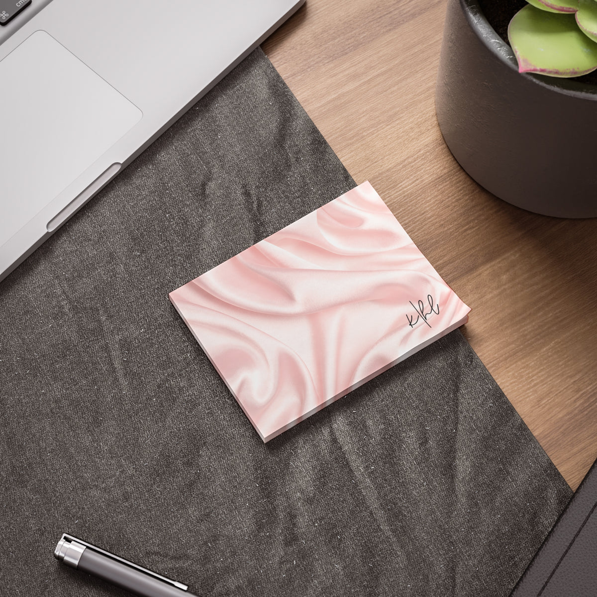 Pink Silk Striped Post-it® Note Pad