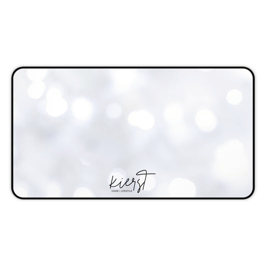 White Sparkle Desk Mat
