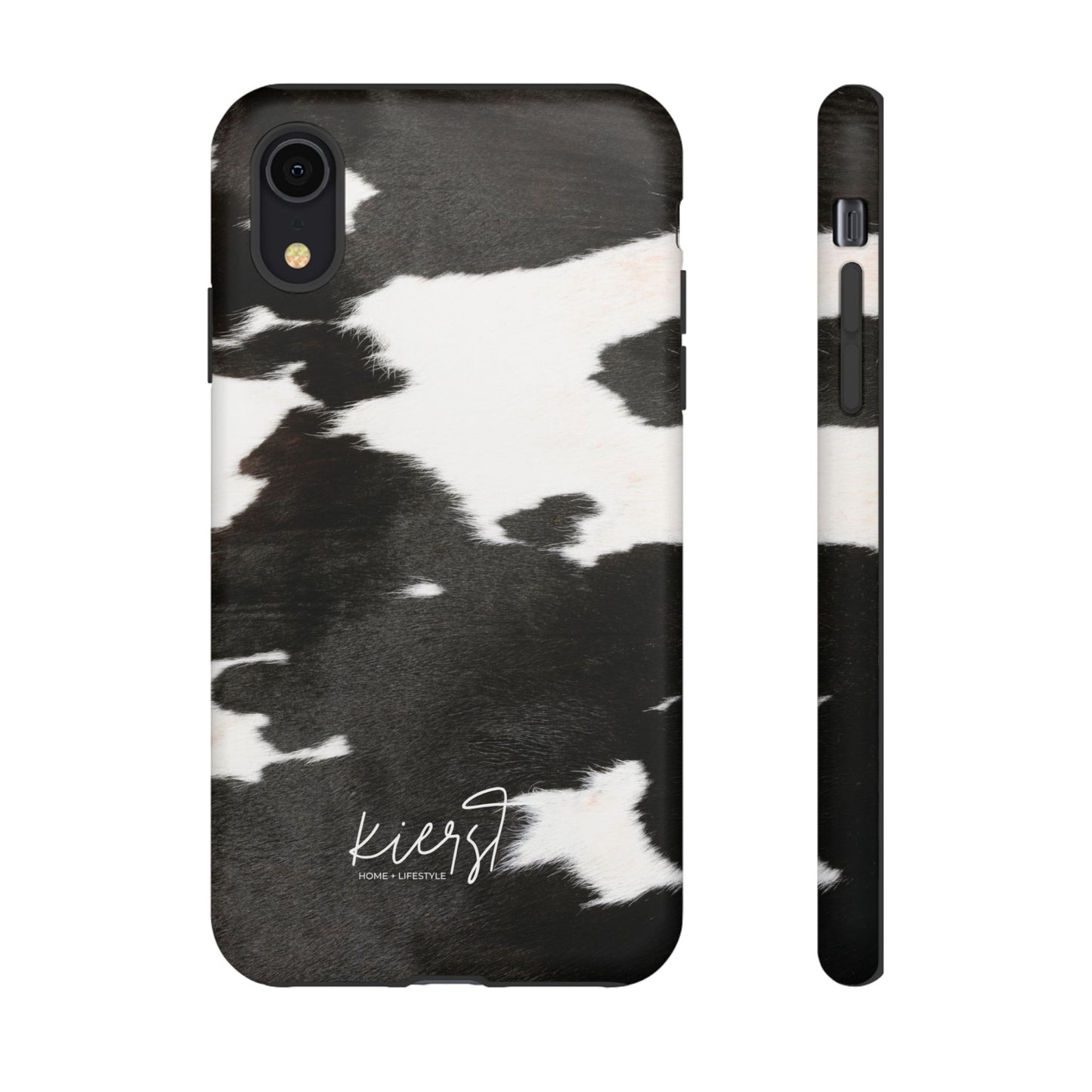 Black and White Cow Hide Print iPhone Case