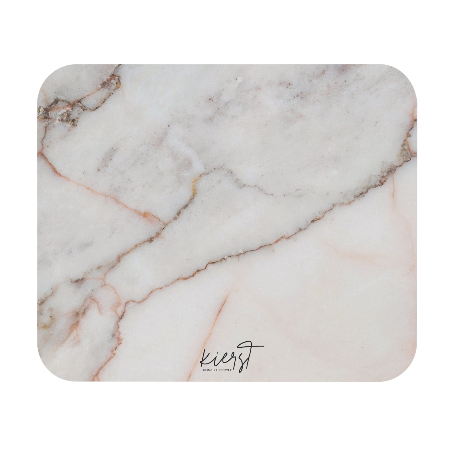 Warm White Marble Print Mouse Pad – Neutral Stone Desk Accessory