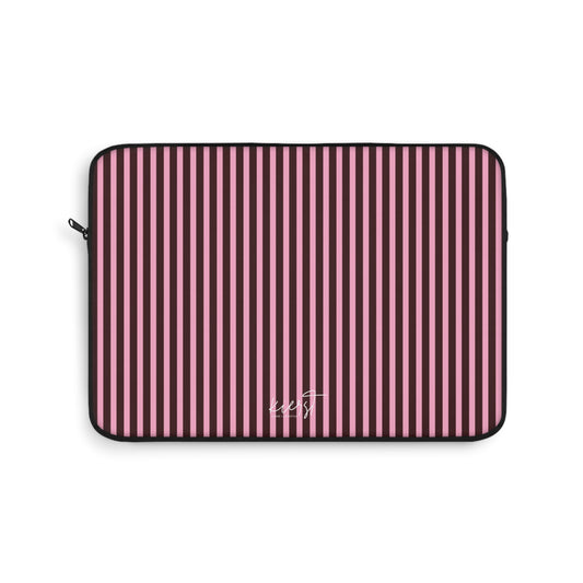 Signature Velvet Noir + Pink Stripes Laptop Sleeve