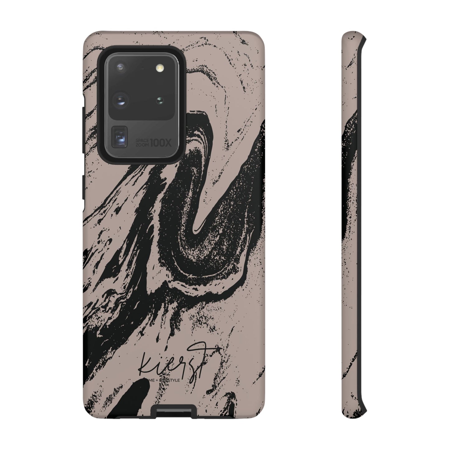 Taupe and Black Marble Samsung Galaxy Phone Case | Sleek, Durable Protection - Edgy, Modern Design