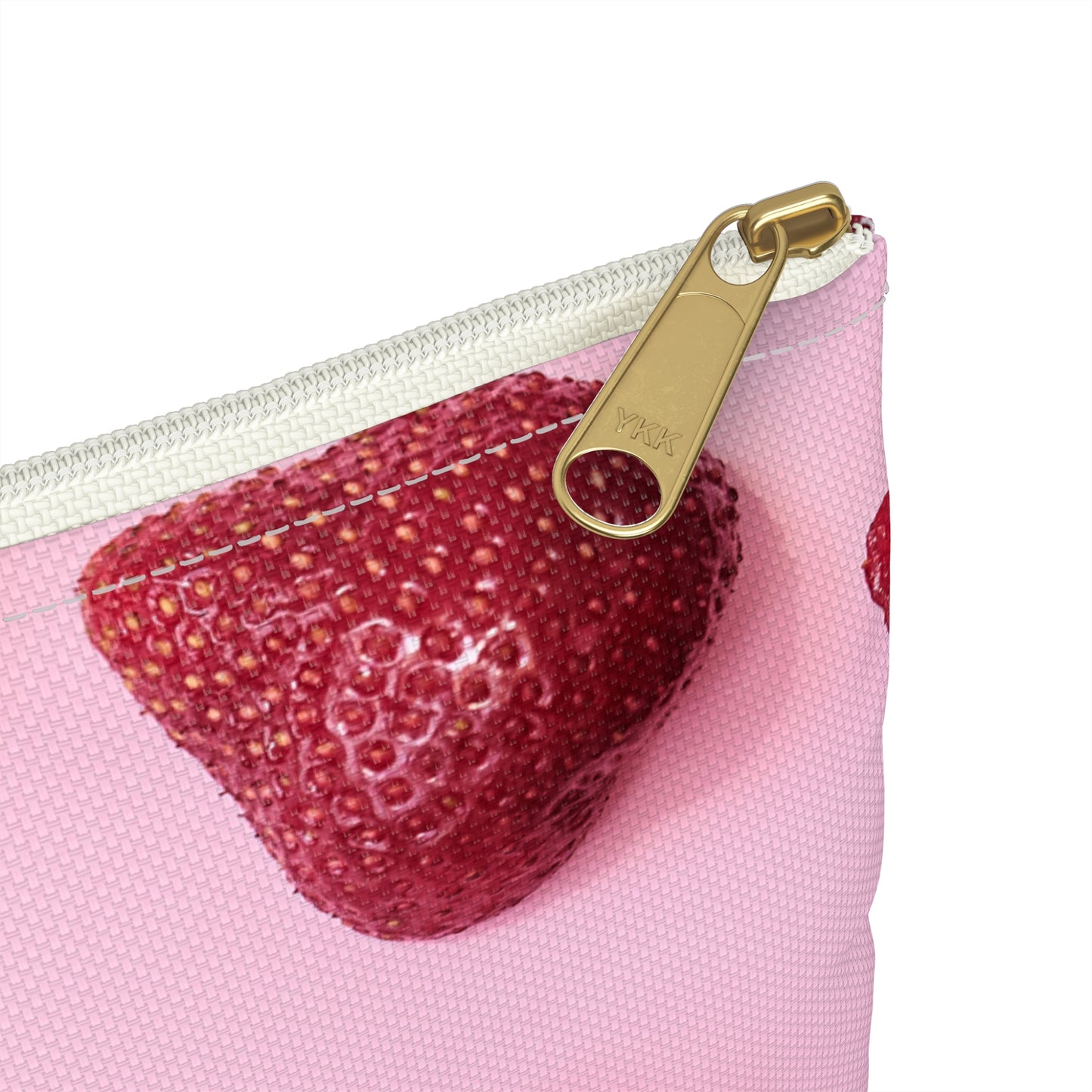Strawberries Accessory Pouch β Limited Edition Fresh Cut Print on Vibrant Pink