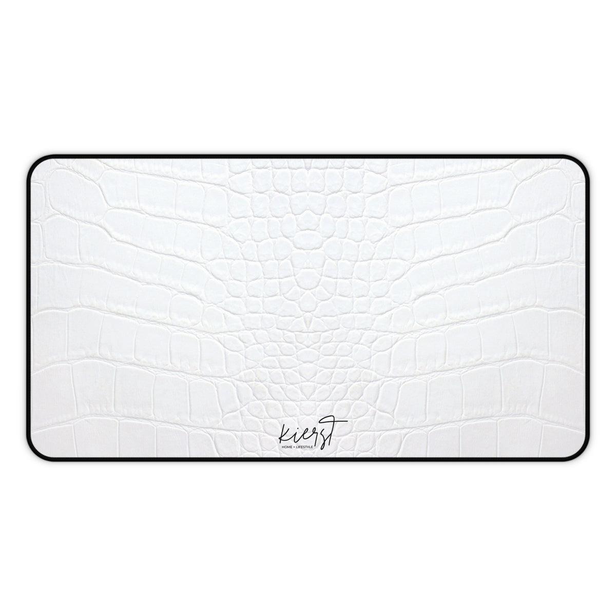 White Alligator Print Desk Mat