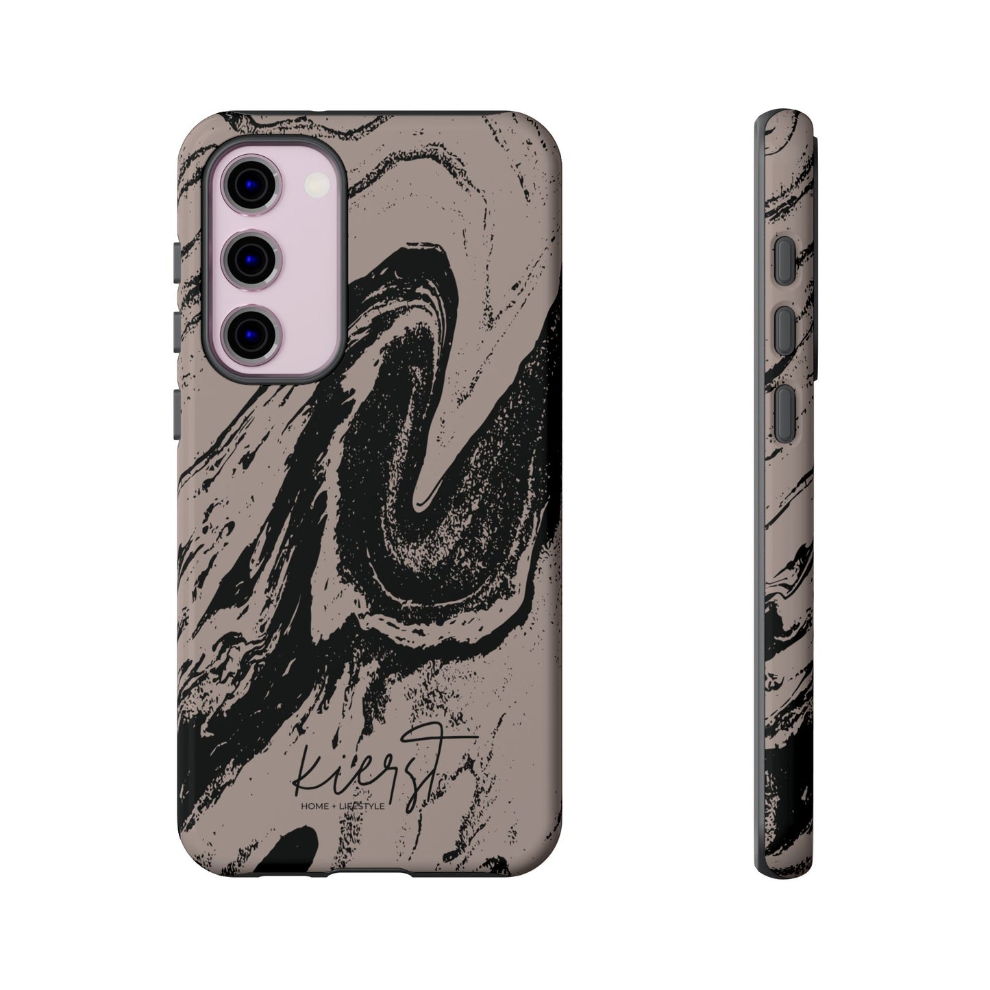 Taupe and Black Marble Samsung Galaxy Phone Case | Sleek, Durable Protection - Edgy, Modern Design