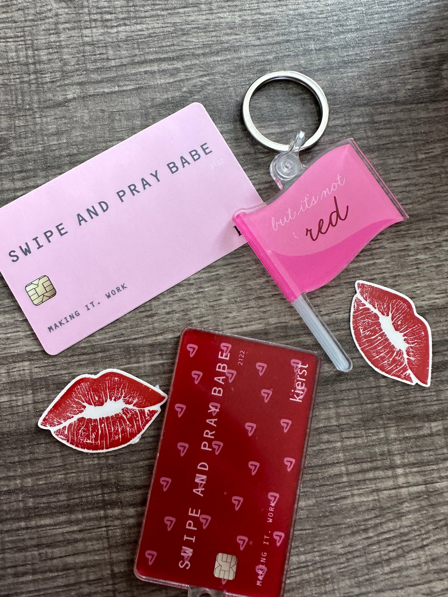 Red lips temporary tattoo