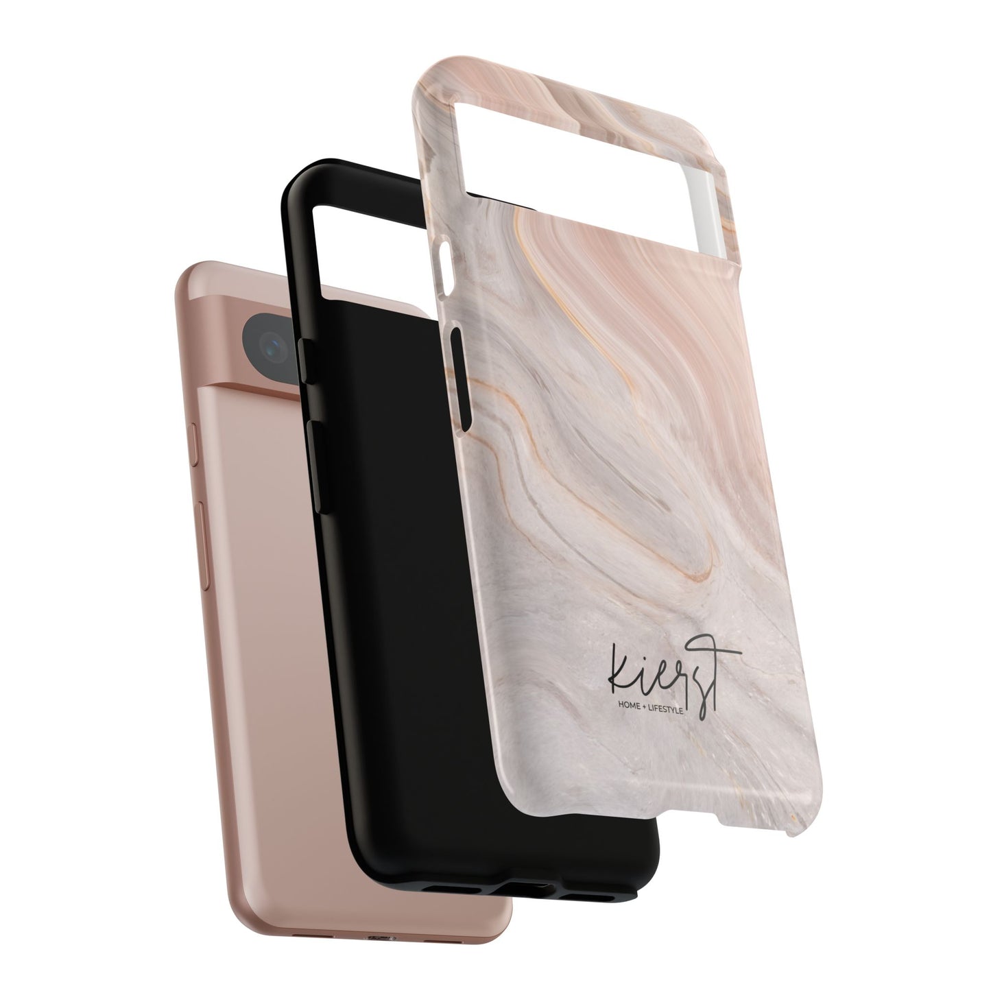 Blush Swirl Marble Google Pixel Phone Case | Soft Movement Meets Curated Luxury