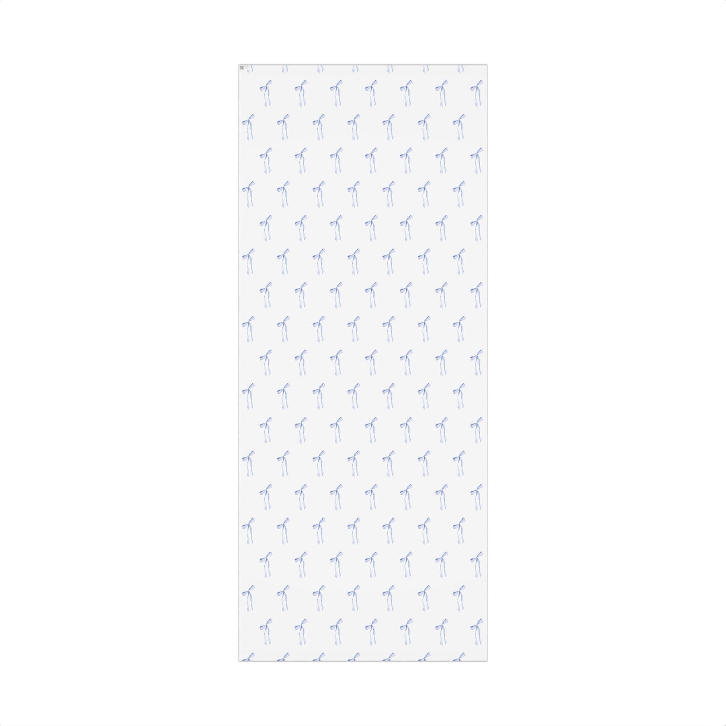 Delicate Blue Bow Gift Wrapping Paper – Hand-Painted Style Ribbon Pattern on White