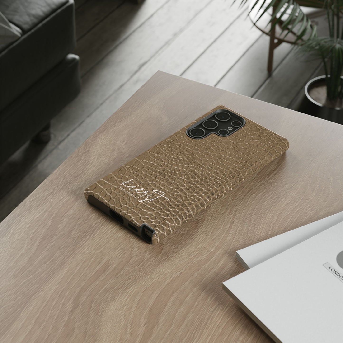 Tan Alligator Print Samsung Galaxy Phone Case | Subtle Statement, Everyday Style