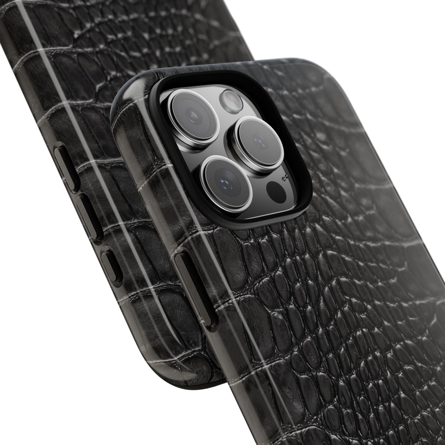 Black Alligator Print iPhone Case | Minimalist Edge Meets Everyday Function