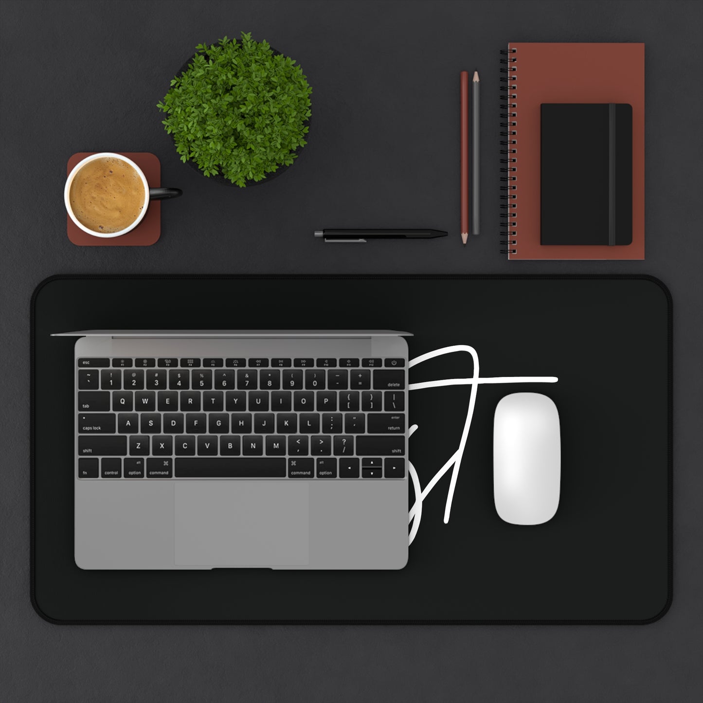Black Desk Mat with kierst Logo | Sophisticated Workspace Staple