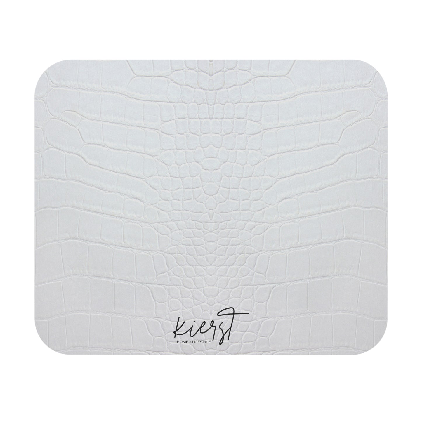 White Alligator Print Mouse Pad