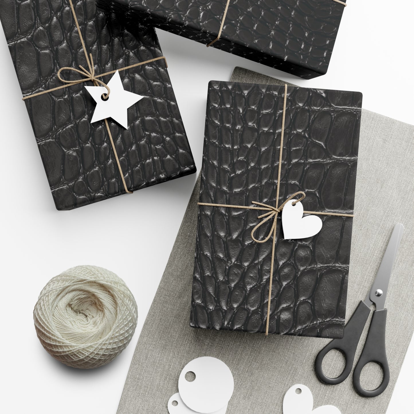 Black Alligator Print Gift Wrapping Paper