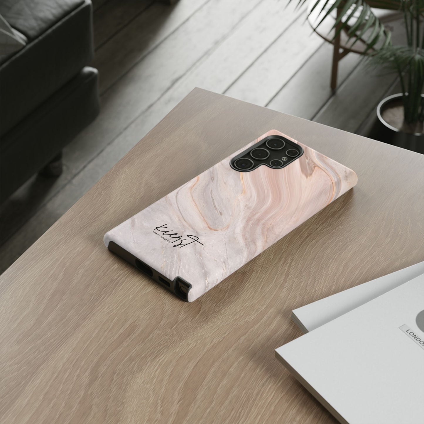 Blush Swirl Marble Samsung Galaxy Phone Case | Subtle Design, Timeless Tone
