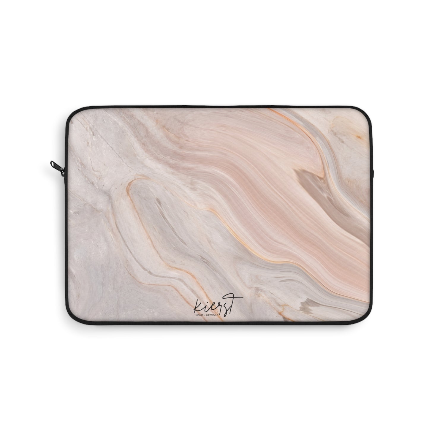 Blush Swirl Marble Laptop Sleeve | Soft Neutral Tech Accessory