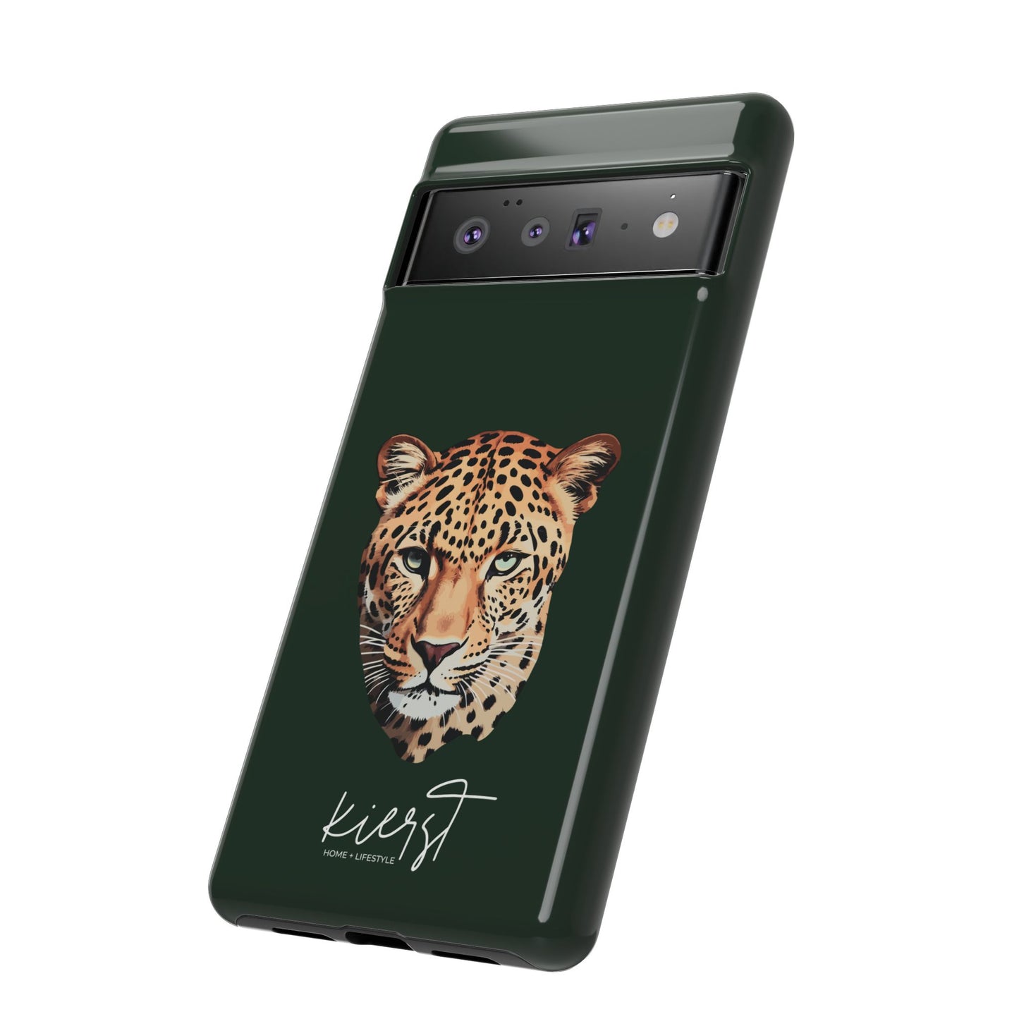 Leopard Head on Signature Midnight Pine Google Pixel Phone Case