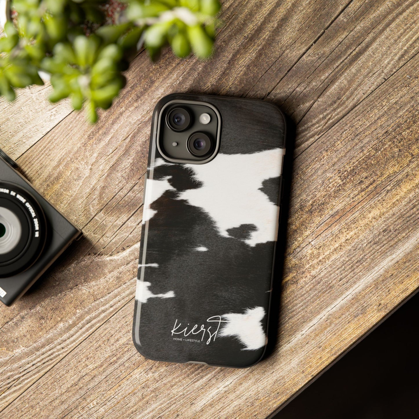 Black and White Cow Hide Print iPhone Case