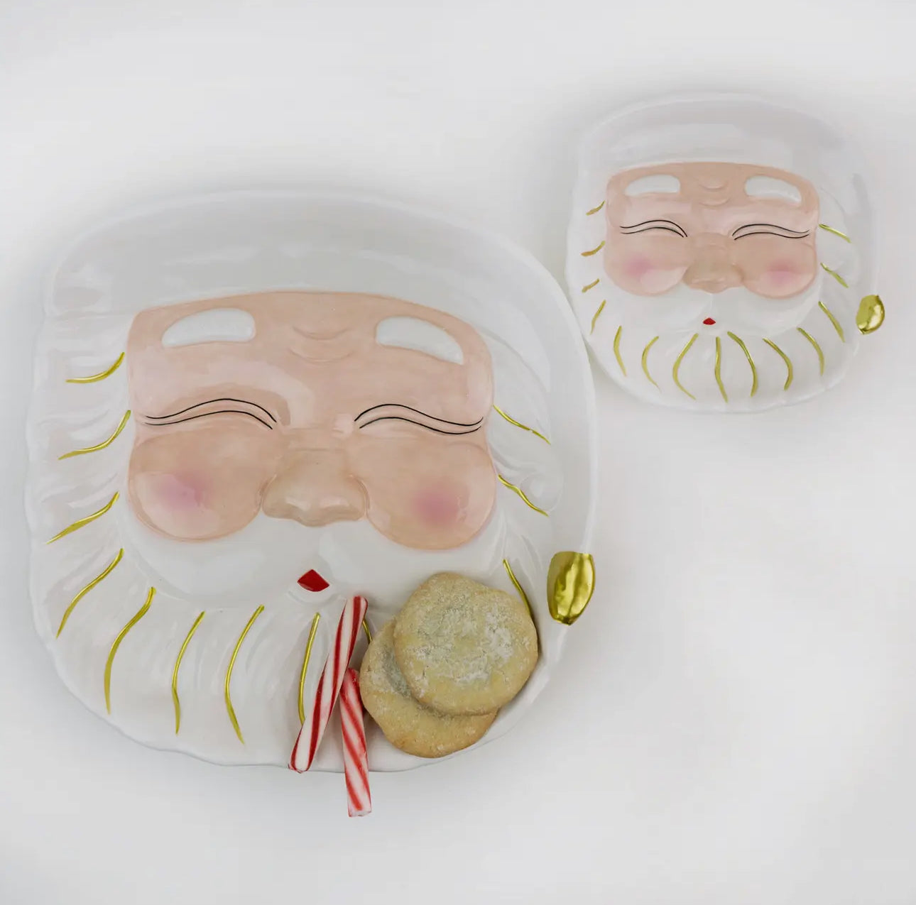 White Santa Dessert Plate
