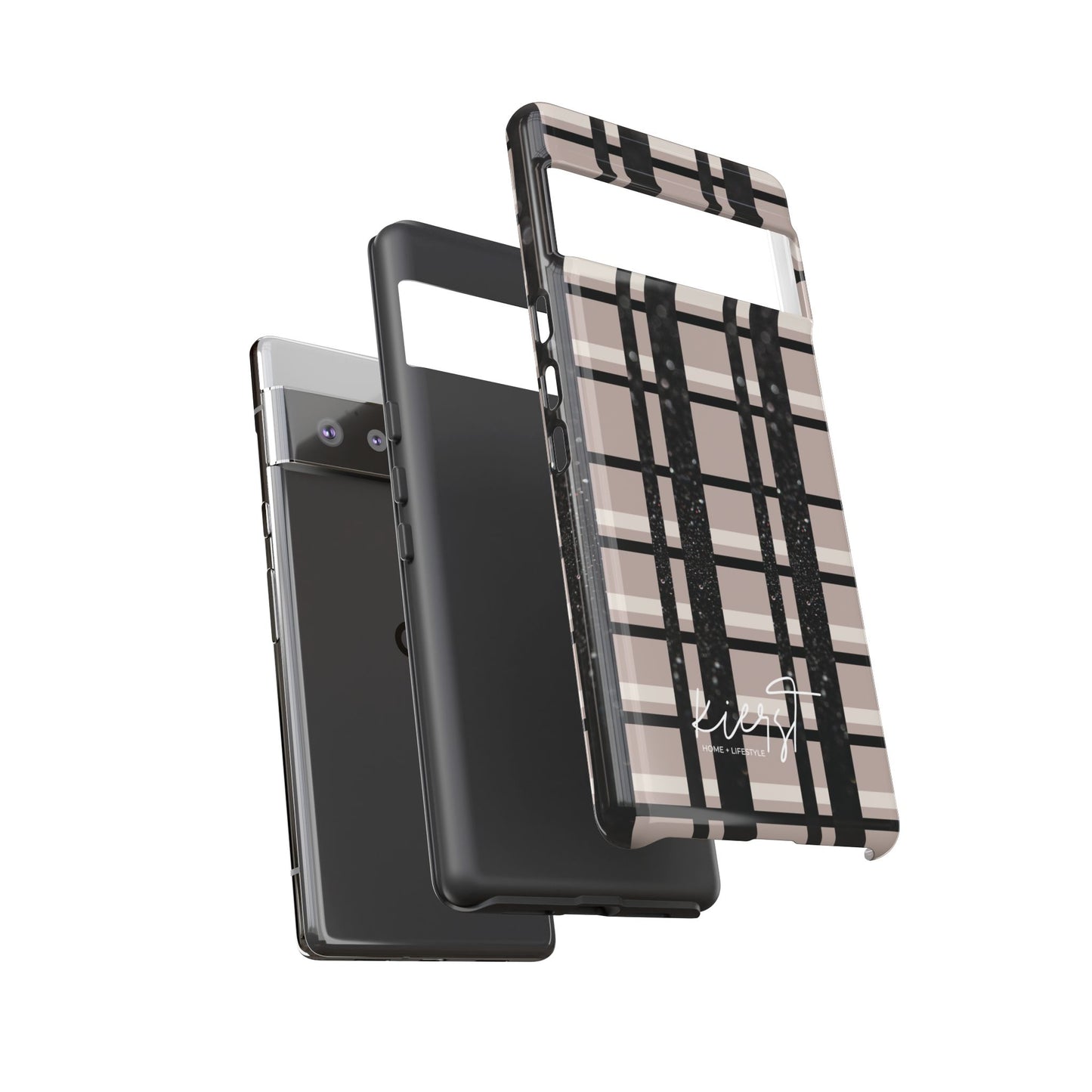 Elevated Neutrals Plaid Google Pixel Case | Taupe, Cream, & Black—Refined, Not Routine