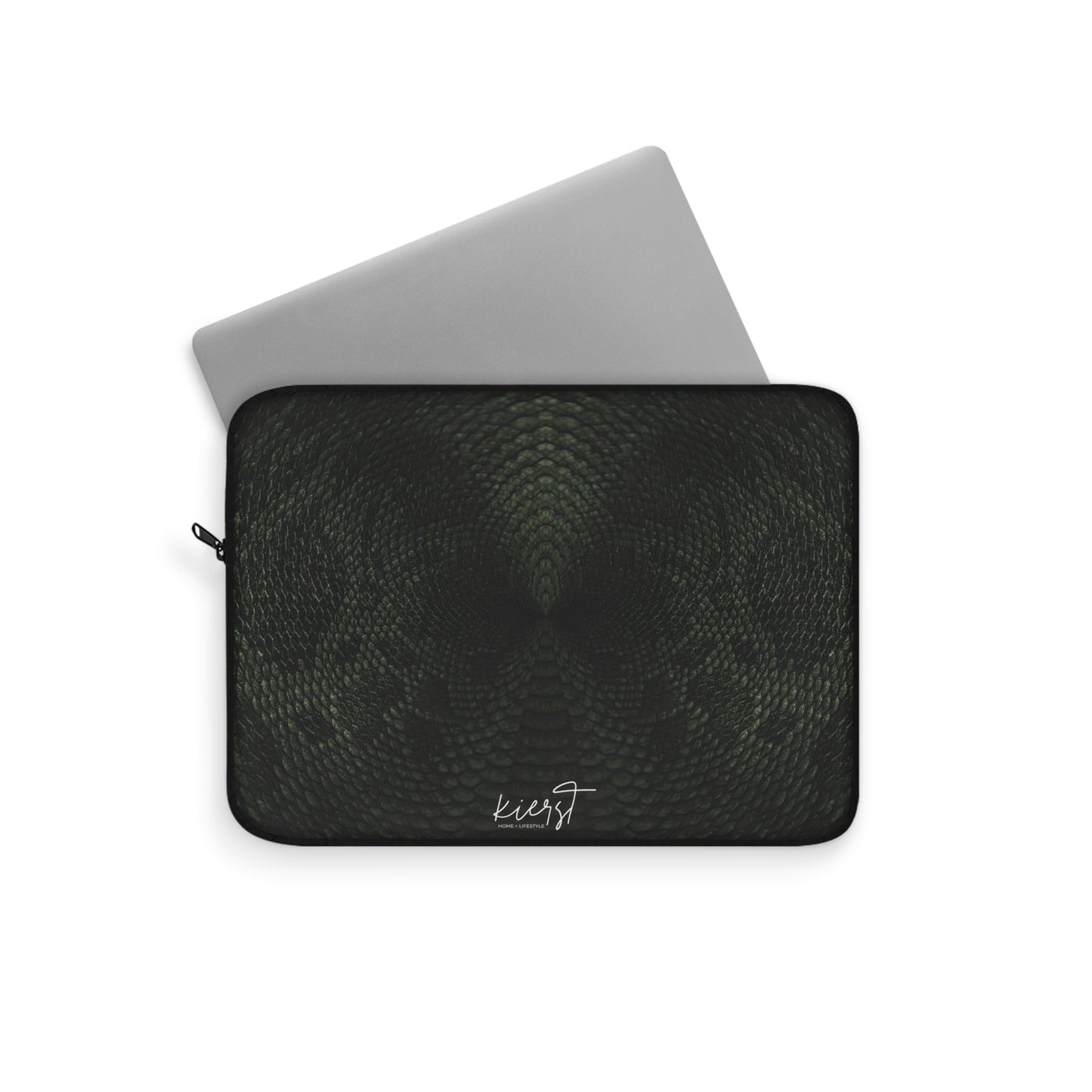 Deep Rich Green Snake Print Laptop Sleeve | Designed to Stand Out