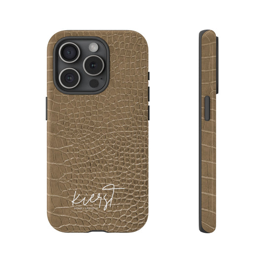 Tan Alligator Print iPhone Cas