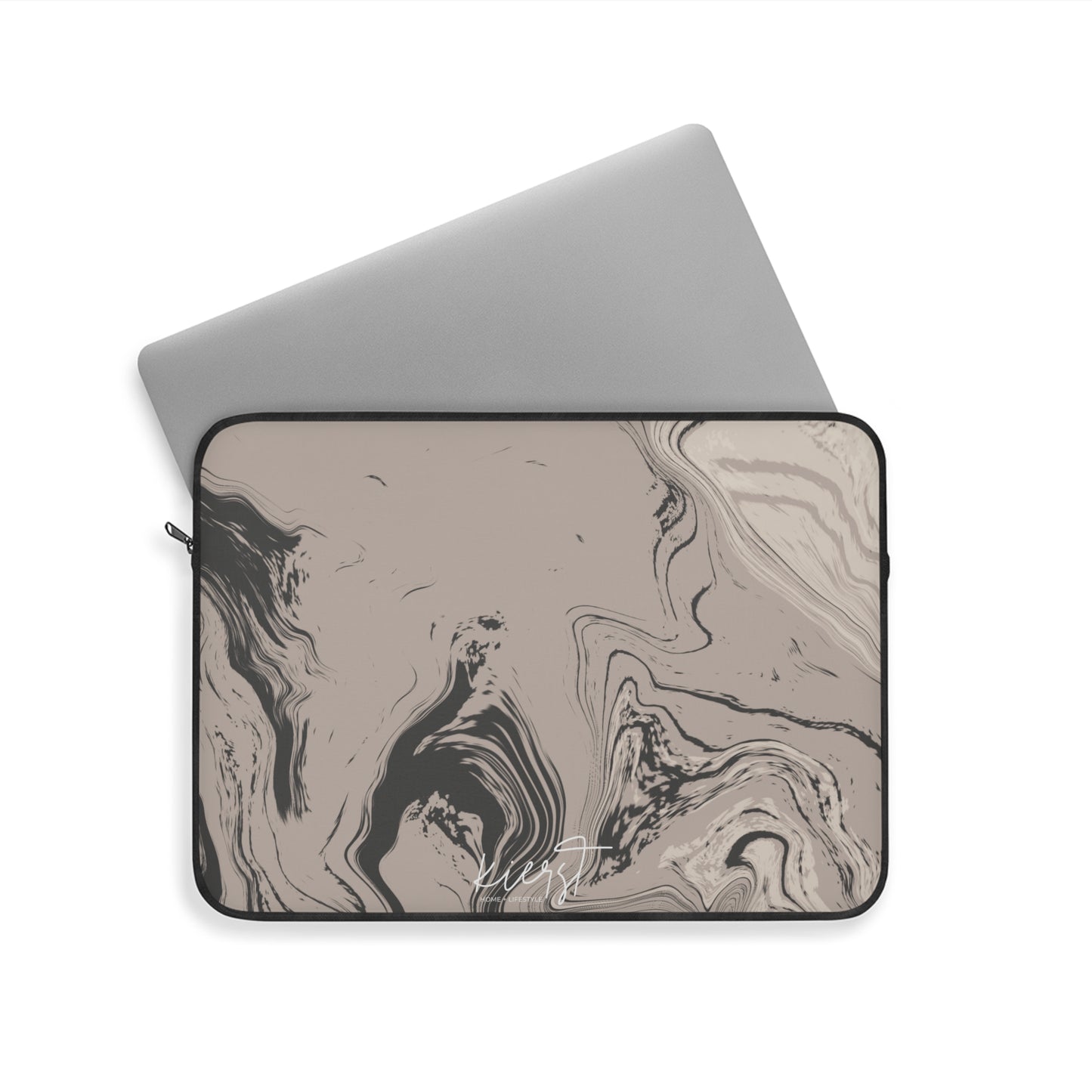 Cream, Grey, and Taupe Marble Laptop Sleeve | Everyday Edge