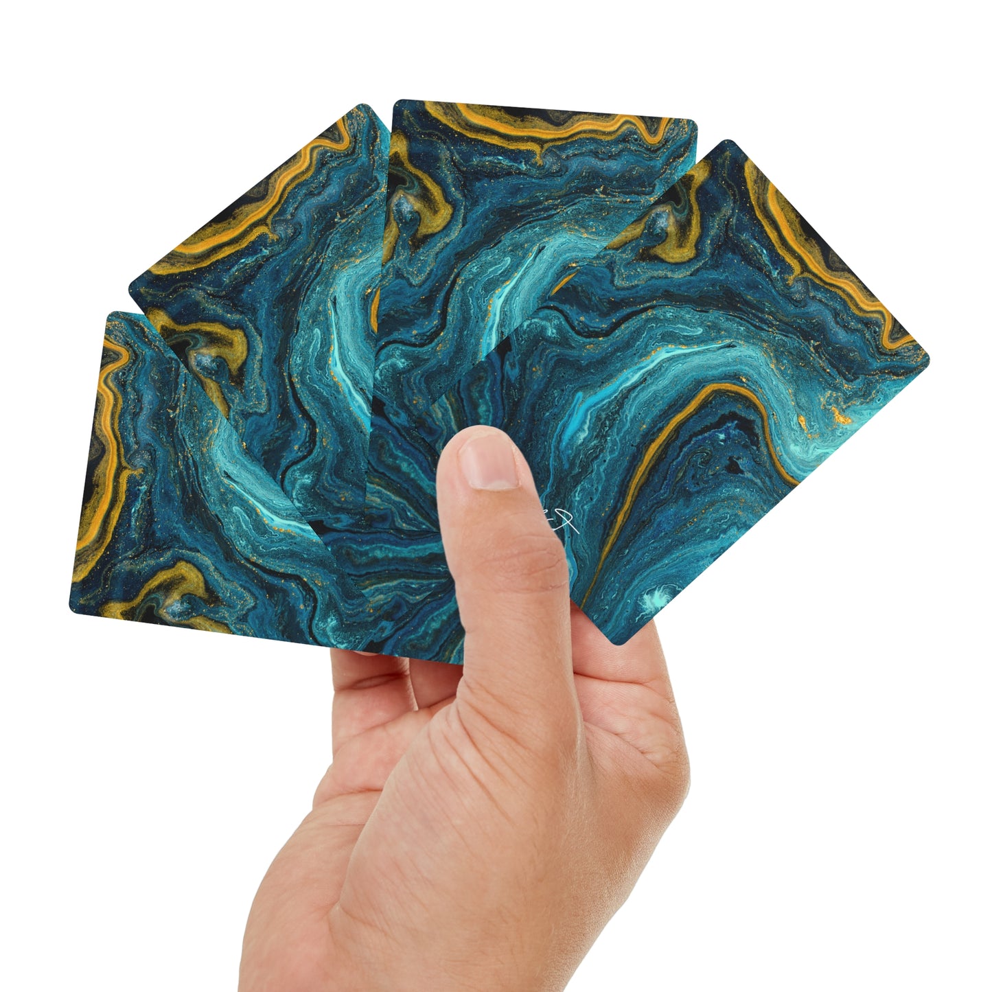 Gold & Teal Marble Poker Playing Cards – kierst Luxe Deck