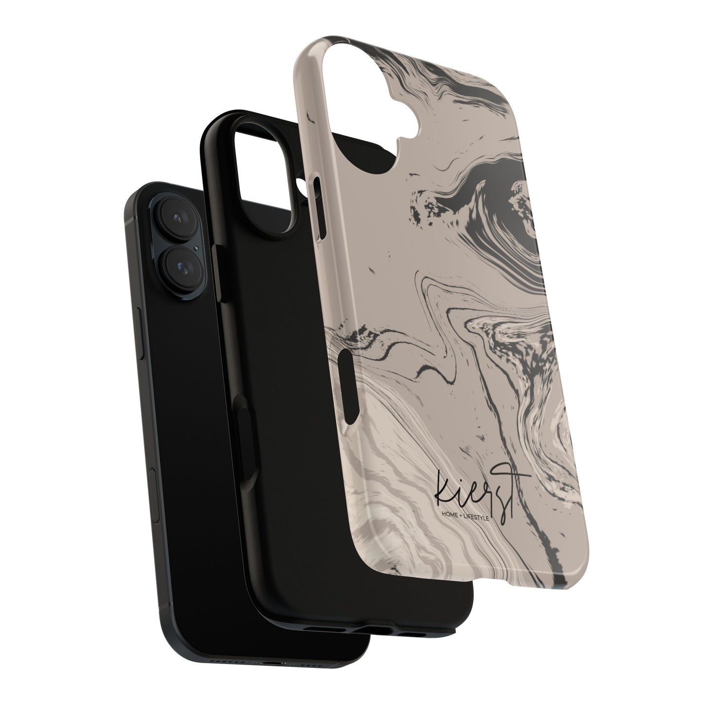 Cream, Grey, and Taupe Marble iPhone Case | A Bold Neutral Grounded in Softness