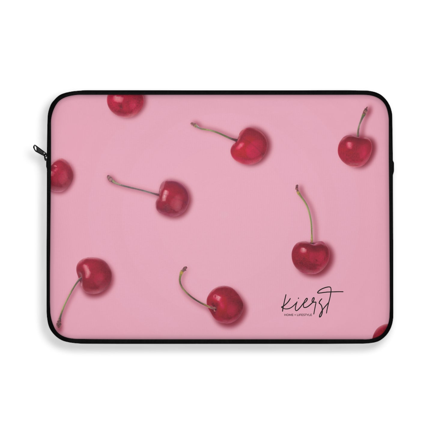 Cherries Laptop Sleeve | Pink Tech Accessory with Bold Fruit Print