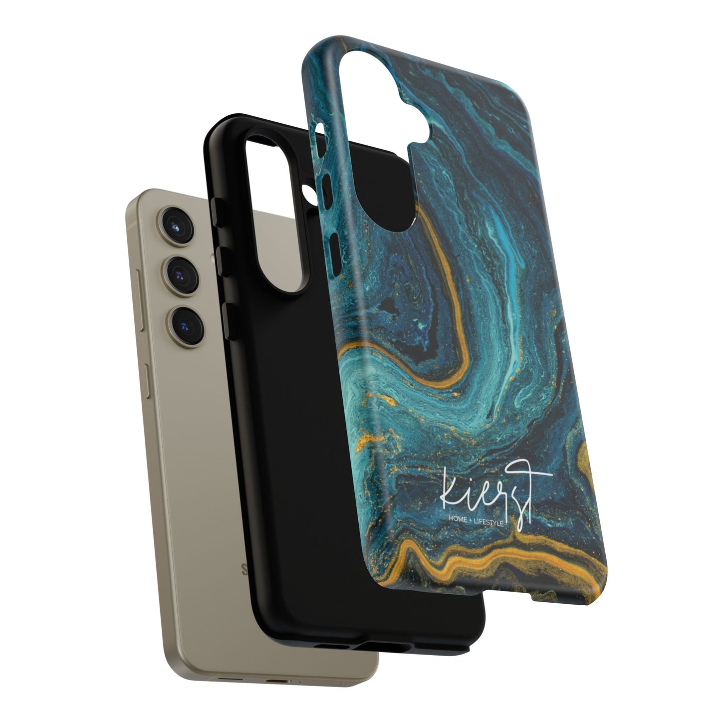 Gold & Teal Marble Samsung Galaxy Case | Swirled Depth Meets Everyday Edge