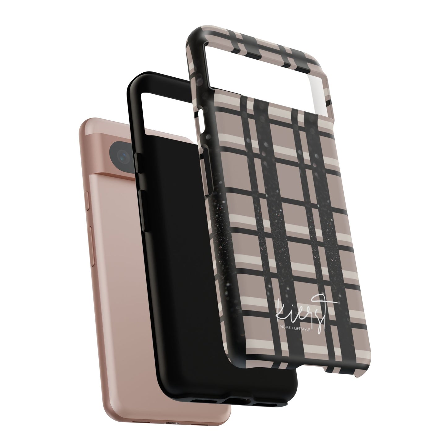 Elevated Neutrals Plaid Google Pixel Case | Taupe, Cream, & Black—Refined, Not Routine