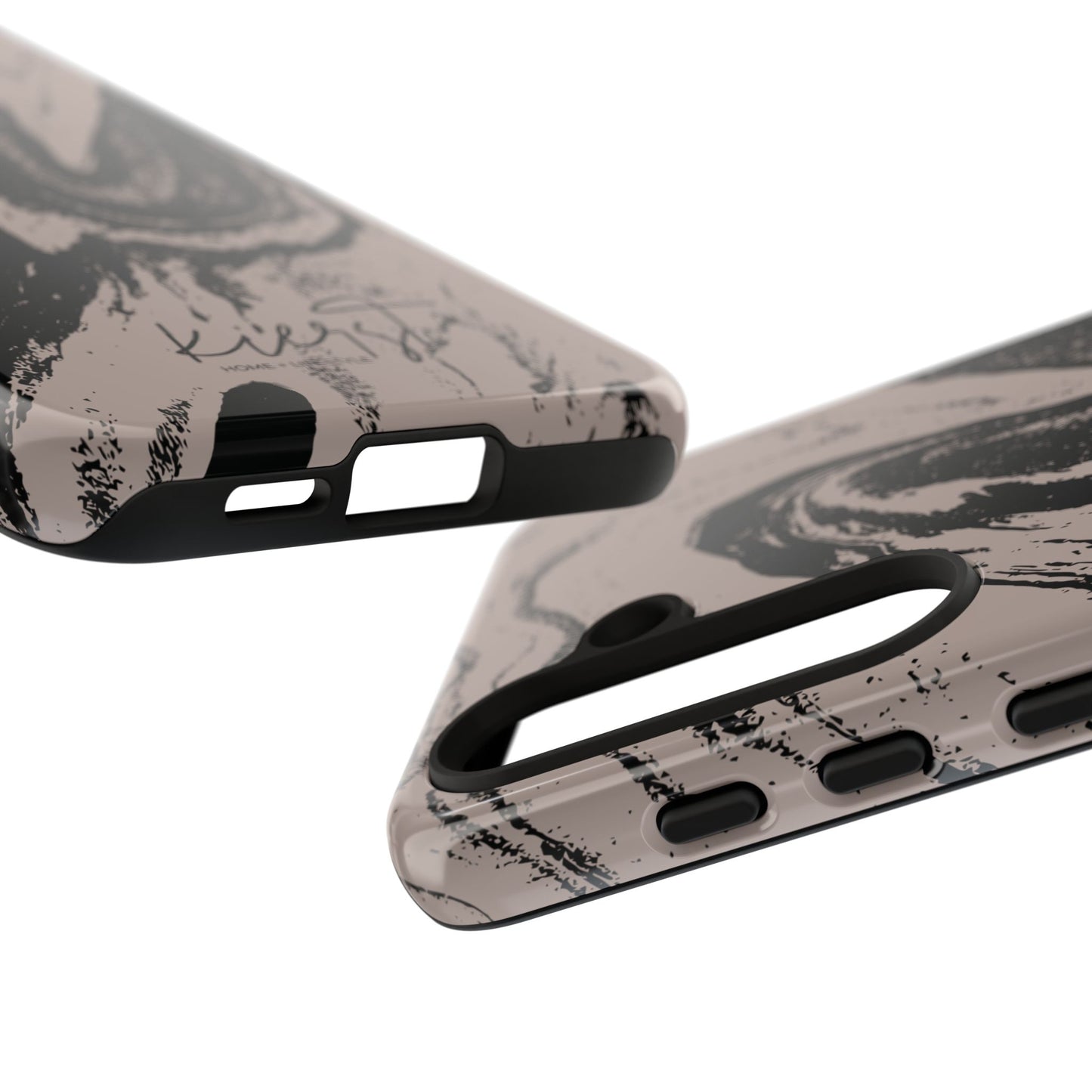 Taupe and Black Marble Samsung Galaxy Phone Case | Sleek, Durable Protection - Edgy, Modern Design
