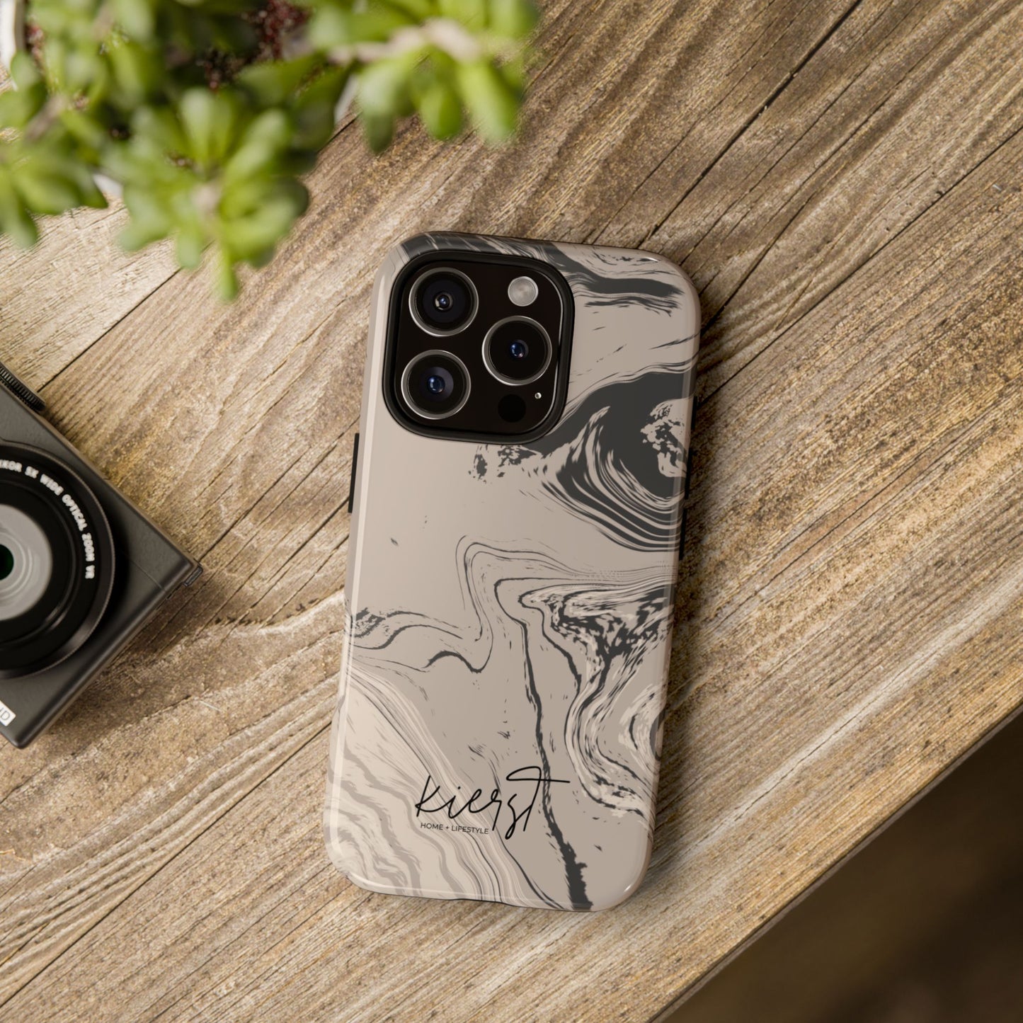 Cream, Grey, and Taupe Marble iPhone Case | A Bold Neutral Grounded in Softness