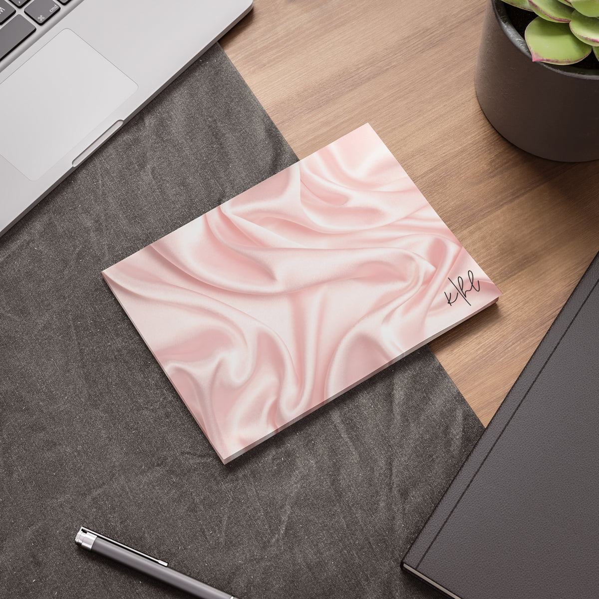 Pink Silk Striped Post-it® Note Pad