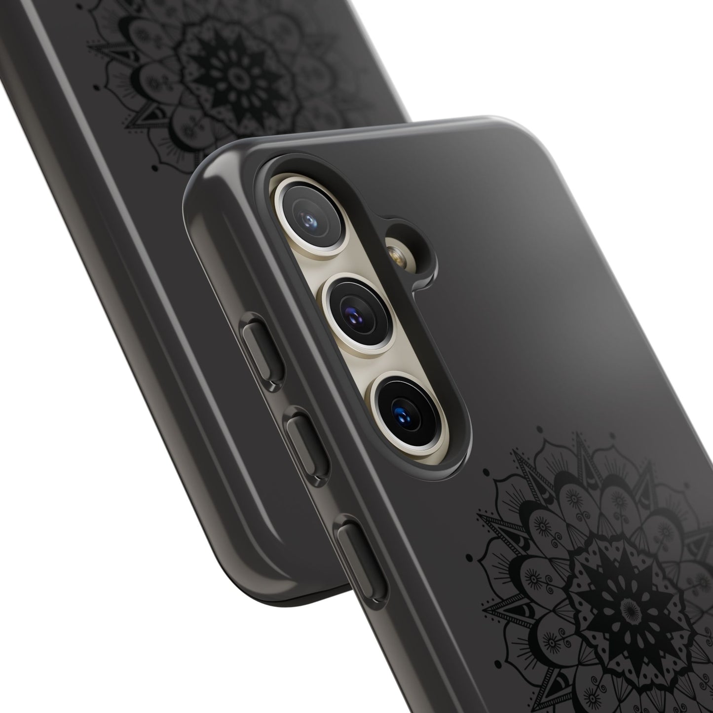 Black Mandala Samsung Galaxy Phone Case | Elevated Symmetry, Timeless Energy
