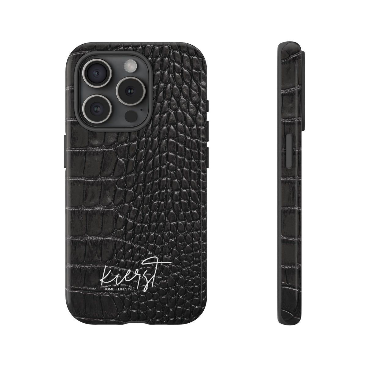 Black Crocodile Print iPhone Case