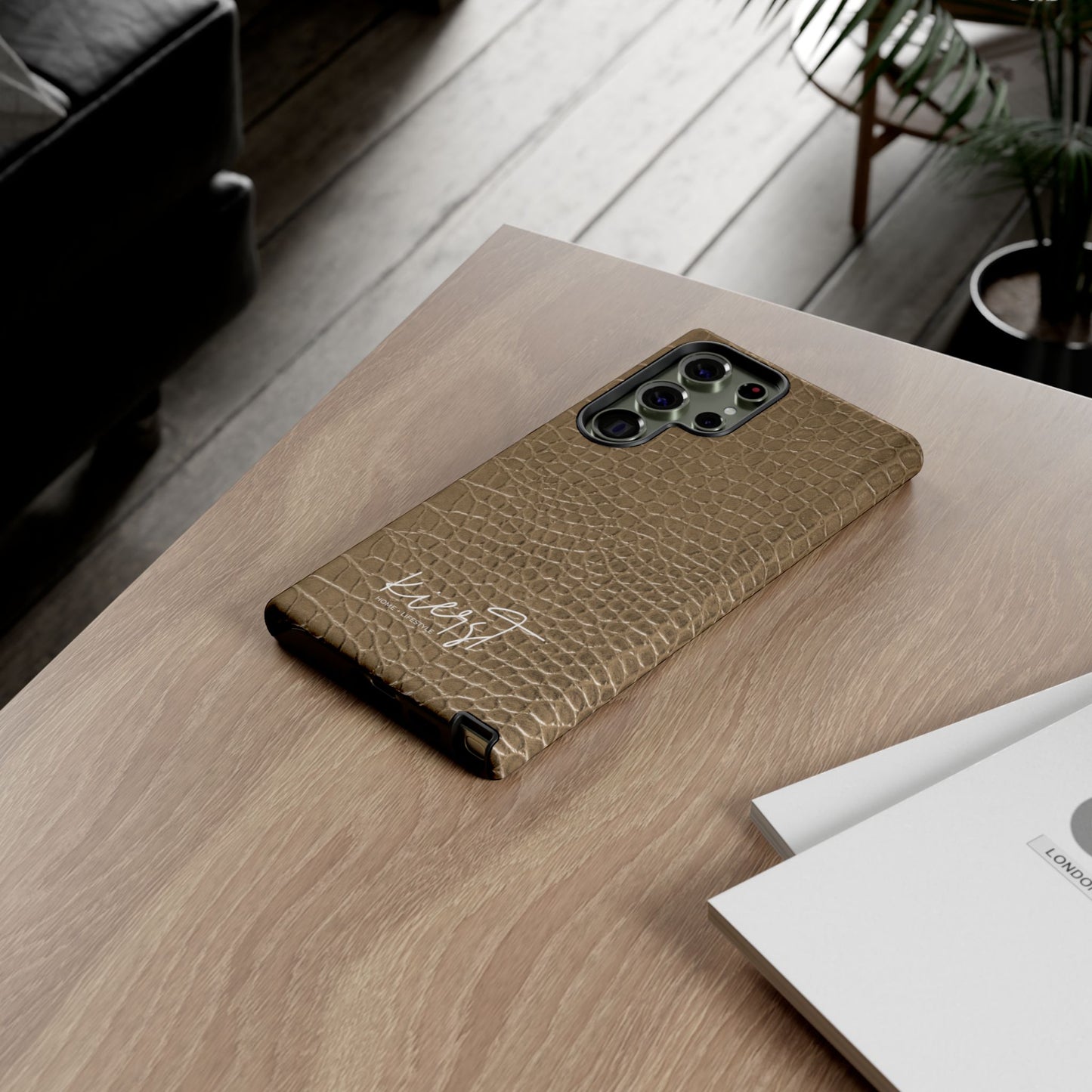 Tan Alligator Print Samsung Galaxy Phone Case | Subtle Statement, Everyday Style