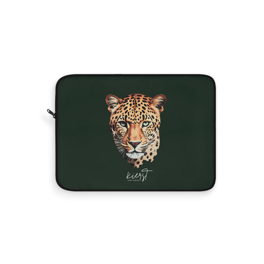 kierst Signature Midnight Pine Laptop Sleeve with Leopard Head - Limited Edition