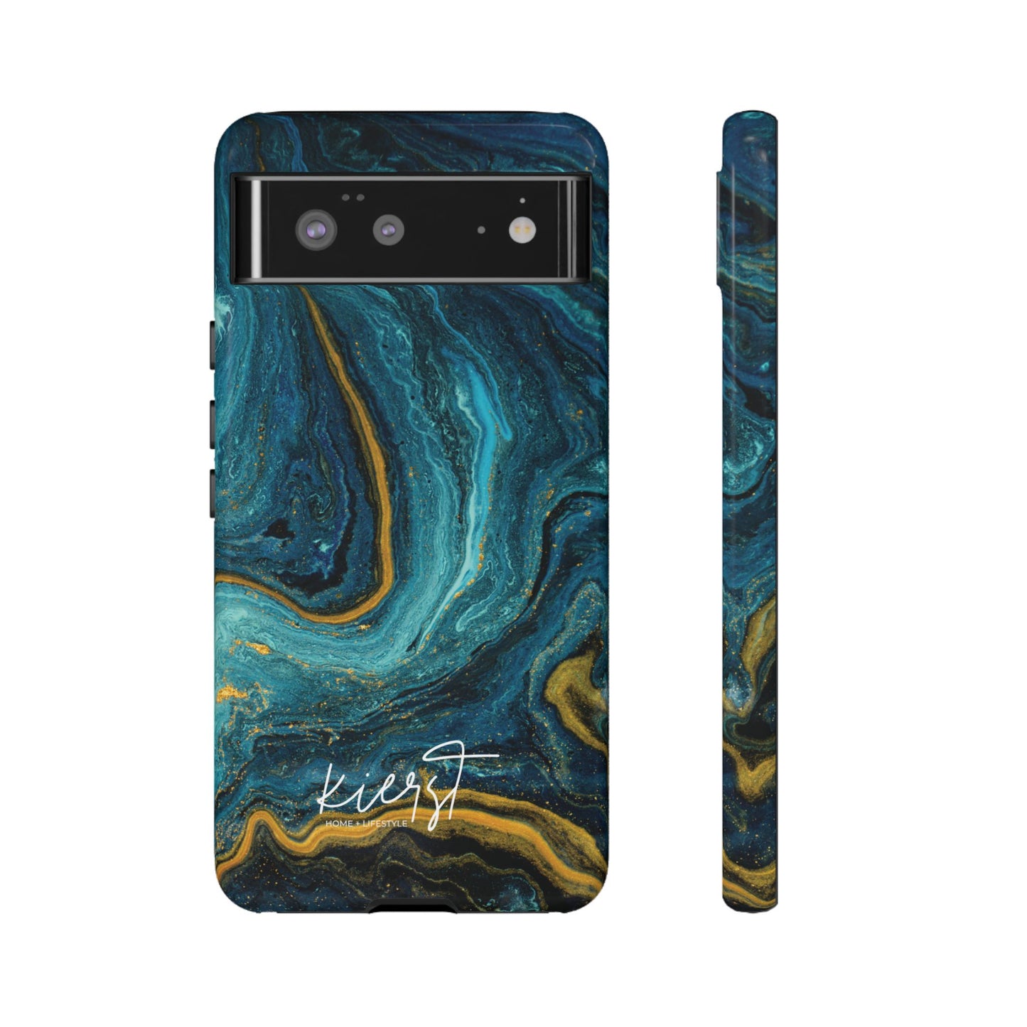 Gold & Teal Marble Google Pixel Case | A Bold Blend of Color & Contrast