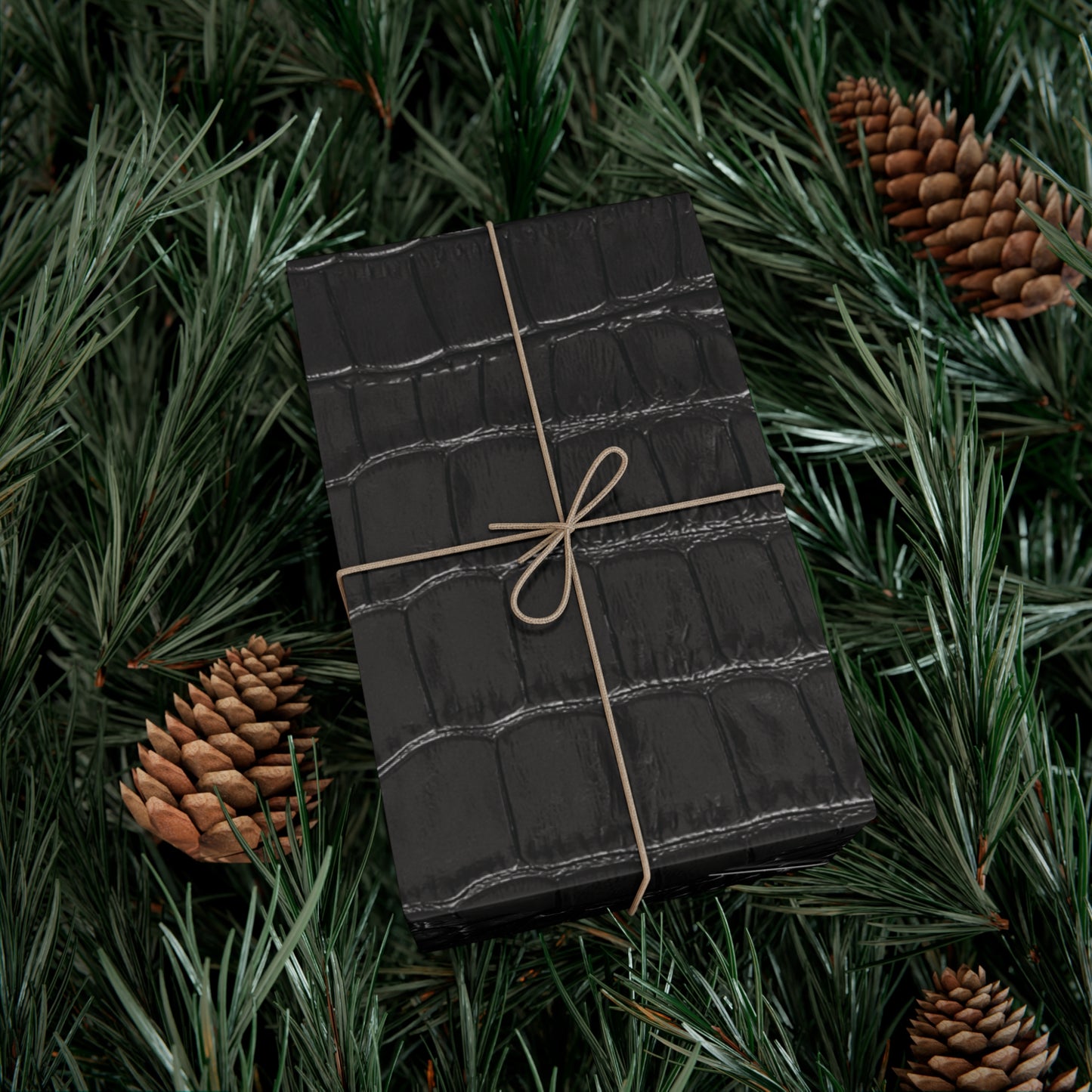 Black Alligator Print Gift Wrapping Paper