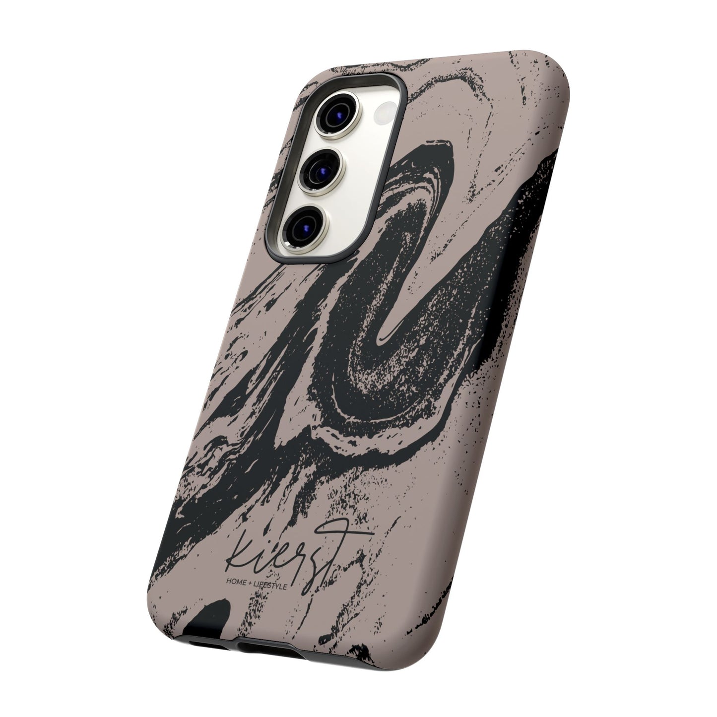 Taupe and Black Marble Samsung Galaxy Phone Case | Sleek, Durable Protection - Edgy, Modern Design