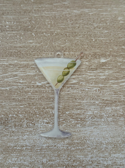 Vodka Martini Acrylic Ornament + Keychain | Mother of Martinis Bold Cocktail Charm