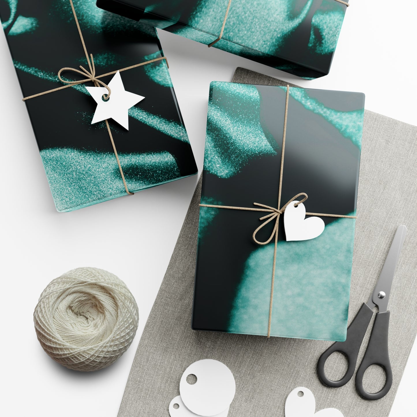 Emerald Satin Print Gift Wrapping Paper