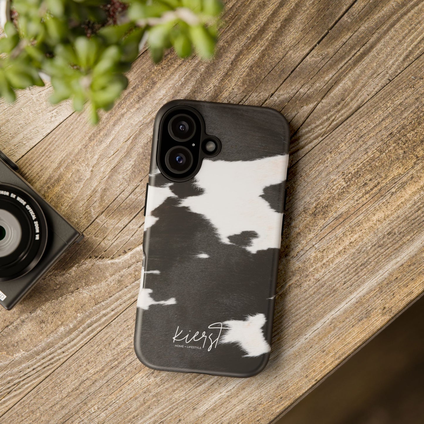 Black and White Cow Hide Print iPhone Case