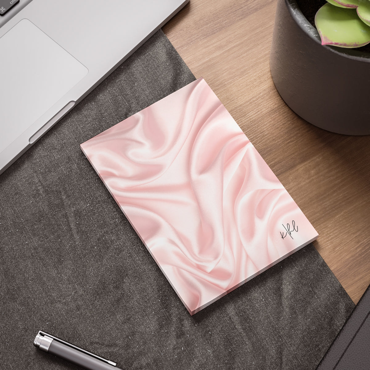 Pink Silk Striped Post-it® Note Pad