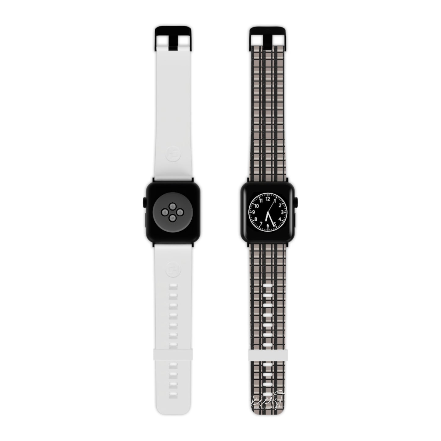 Tan + Black Glitter Plaid Apple Watch Band – Modern Classic, Bold Contrast