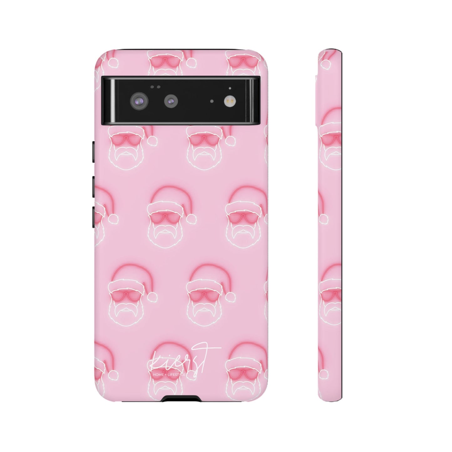 Holiday 25 Neon Sign Santa on Pink Google Pixel Phone Case