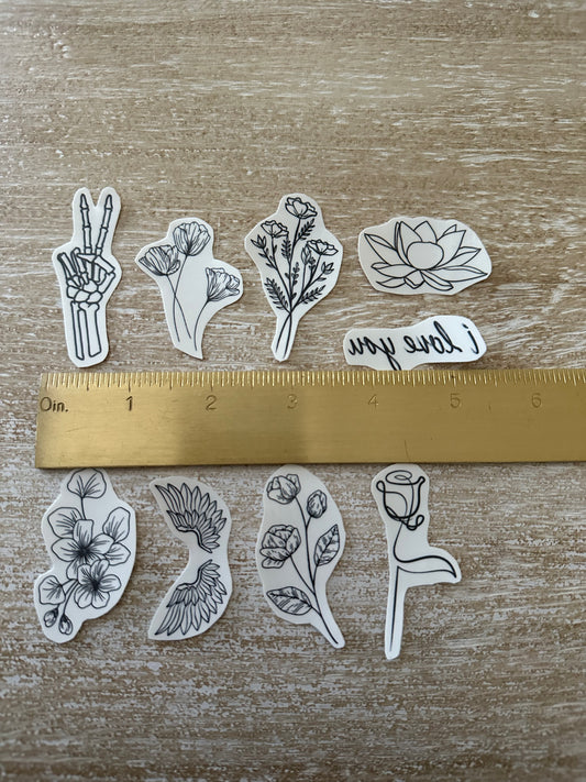 Small Fine Line Temporary Tattoos